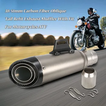 

38-51mm Black Tail Refit Exhaust Muffler With Fit For Motorcycles ATV