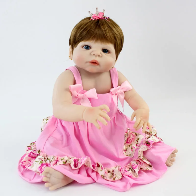 BZDOLL, 22 дюйма, полностью силиконовые куклы для новорожденных, реалистичные куклы для принцесс, Реборн, девочка, живая, Bebe Boneca, игрушки, водонепроницаемый корпус