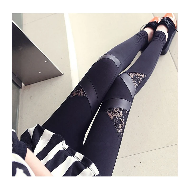 New Brand Sexy Leggings Triangle patchwork with lace wholesale women ...
