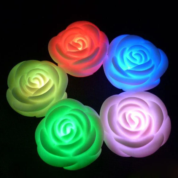 

LED Romantic Rose Flower Color changed Lamp Light Free Shipping VC472 P00