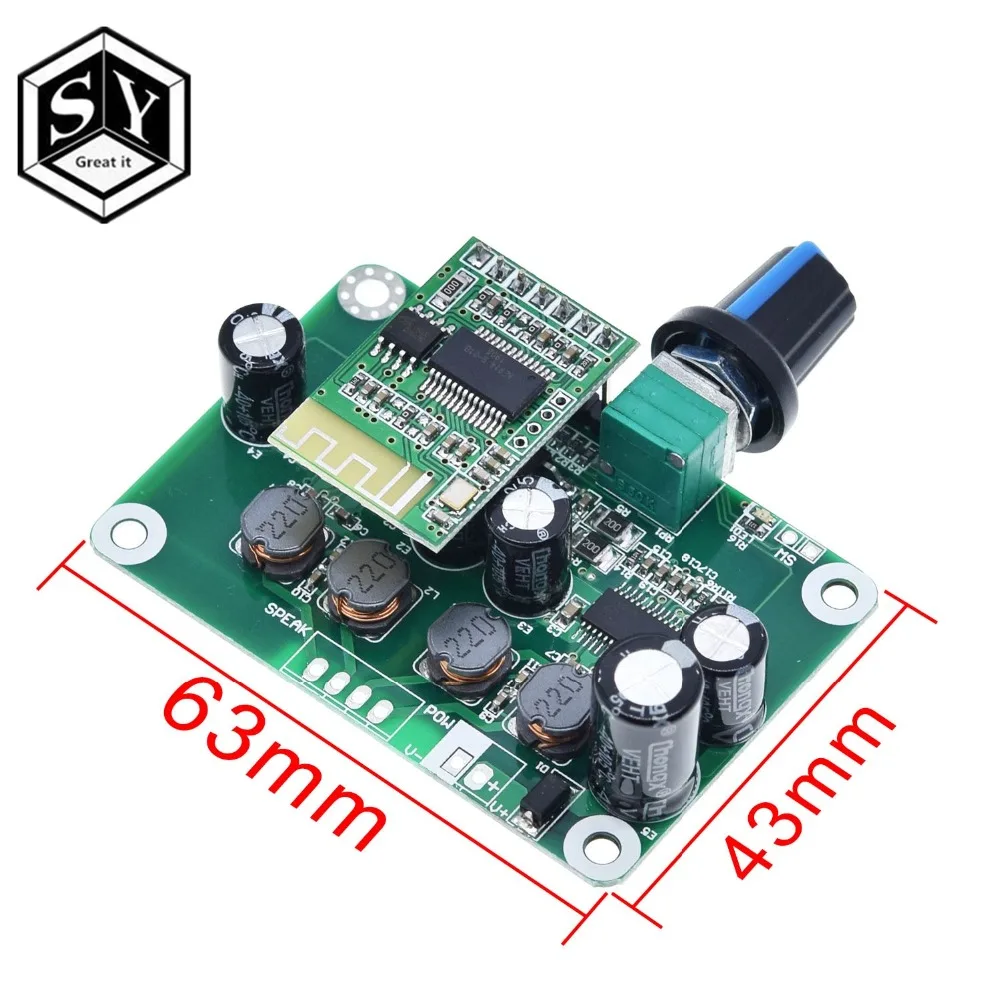 Bluetooth 4,2 TPA3110 30 Вт+ 30 Вт Цифровой стерео аудио Мощность модуль усилителя 12 V-24 V автомобиль для USB Динамик, Портативный Динамик