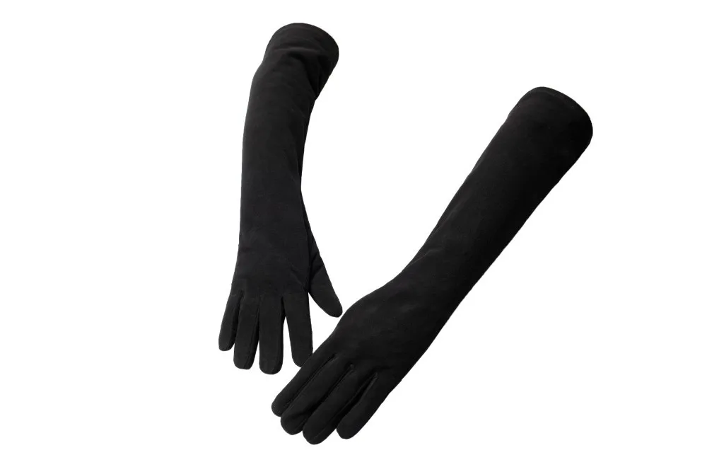 Мода матовая кожа перчатки, Натуральная Кожа, черные кожаные перчатки, длинные кожаные перчатки, Женщины матовый перчатки