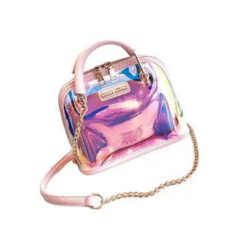 

WoMan Holographic Transparent Small Handbag Satchel Messenger PVC Crossbody Shoulder Bag Purse