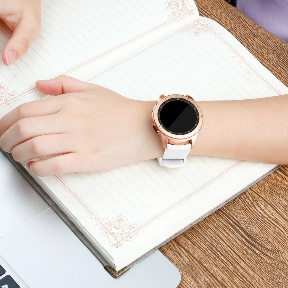 Силиконовый ремешок для часов samsung Galaxy Watch 42 мм, ремешок для часов Galaxy Watch 42 мм, Золотая пряжка