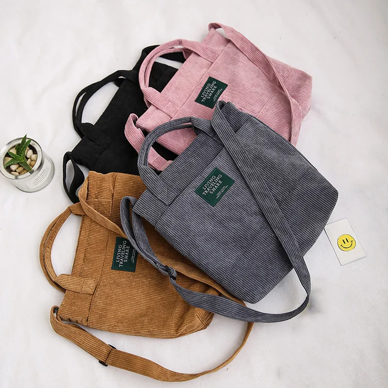 2017 Корейский простой сплошной вельвет сумка женский старинные большие