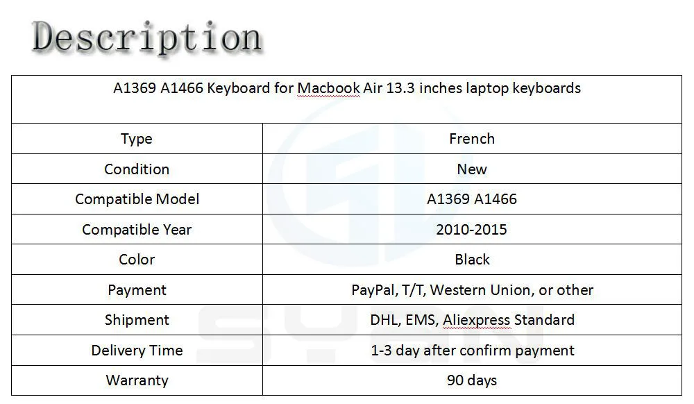 A1369 A1466 Клавиатура для ноутбука Macbook Air 13,3 дюймов ноутбук MD231 MD232 MC503 MC504 MC966 MD760 клавиатуры Фирменная Новинка 2010