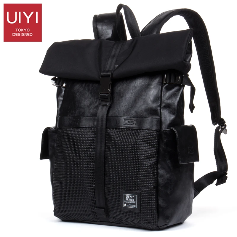 

UIYI PU Men Backpack Student Bag Preppy Style function Slight Waterproof School Bags For Teenagers Travel Student Bag # UYB76071