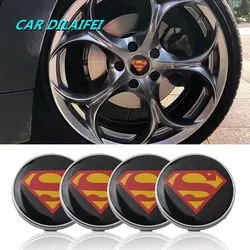 4 шт. 60 мм Супермен изменение стиля автомобиля стикеры Автомобильная Ступица колеса концентратора заглушки обода знак большинство
