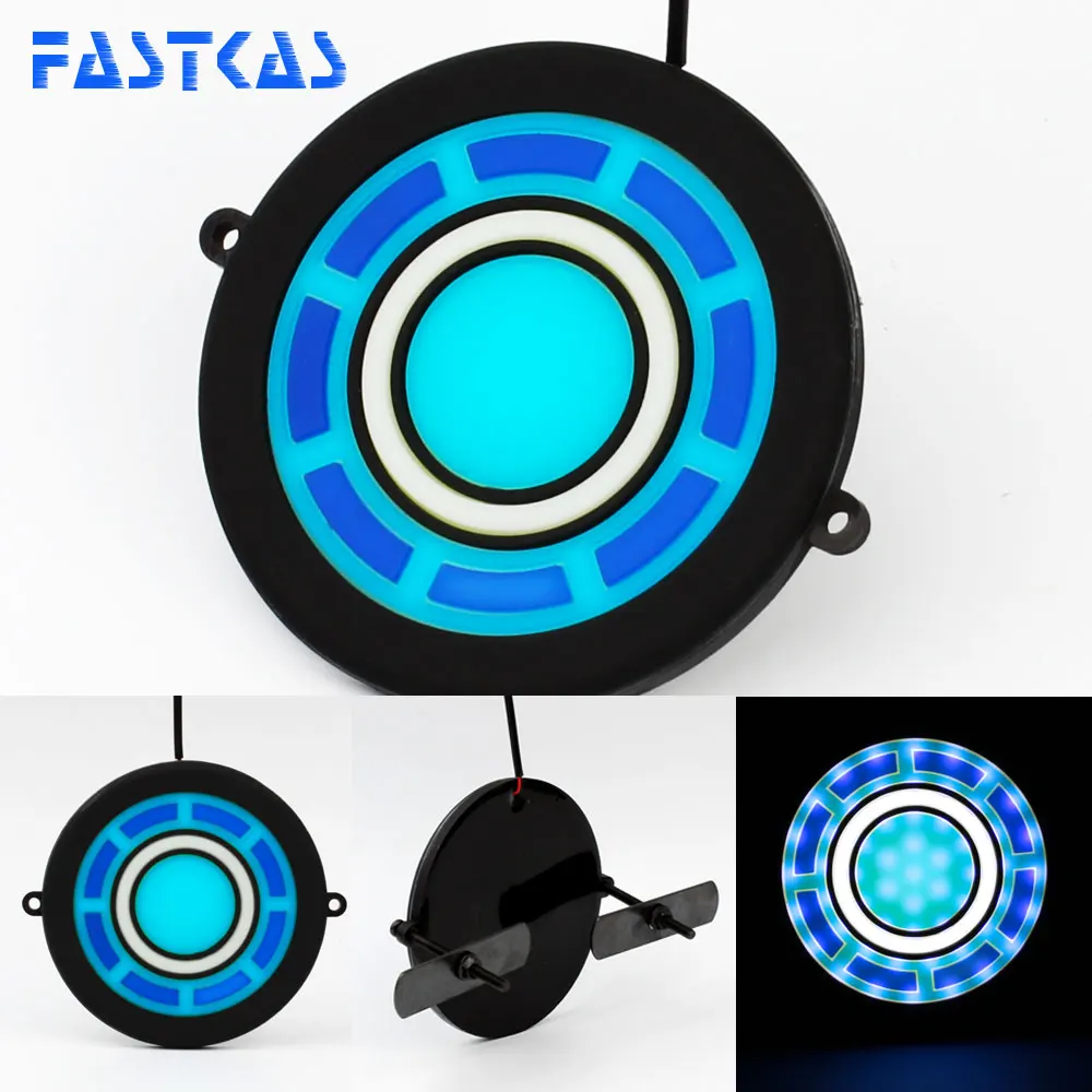

9cm LED Grill Light 12v 3D Style Daytime Running Light 100% Waterproof LED DRL Blue Color Cars Grill Warning Light