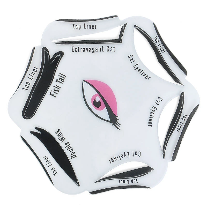 Reusable 6 In 1 PVC Eyeliner Stencil Set Template Quick Makeup Tool Eye