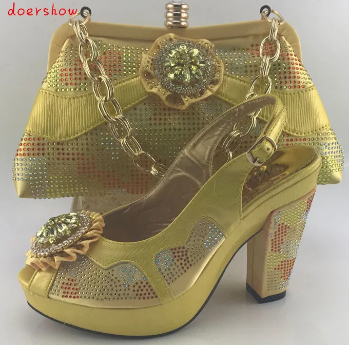 

New Coming Matching Shoes And Bag Set Italy Type For African Women Good Quality For Wedding Or Party!doershow! HKB1-16