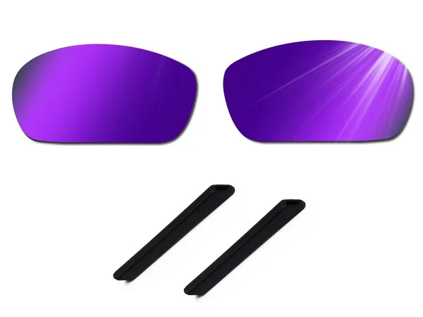 

Glintbay 100% Precise-Fit Deep Purple Replacement Lenses and Black Rubber Ear Socks for Oakley Jawbone Sunglasses