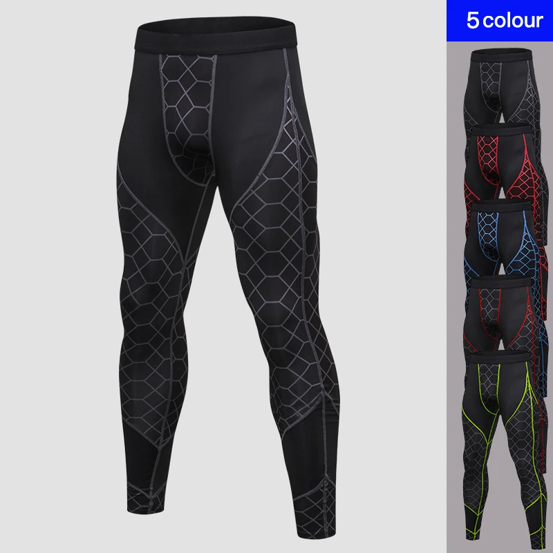 Новые Осенние Колготки для бега мужские спортивные Леггинсы фитнеса