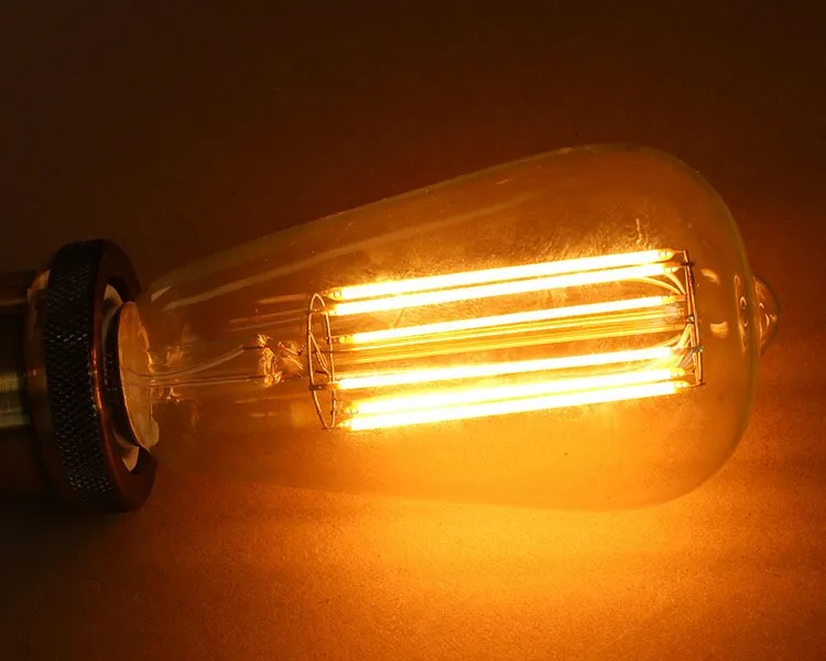 LED Ретро лампа лампада Bombillas Винтаж Эдисон лампа свет ST64 2/4/6 Вт E27 220 В decoratives углерода лампа накаливания