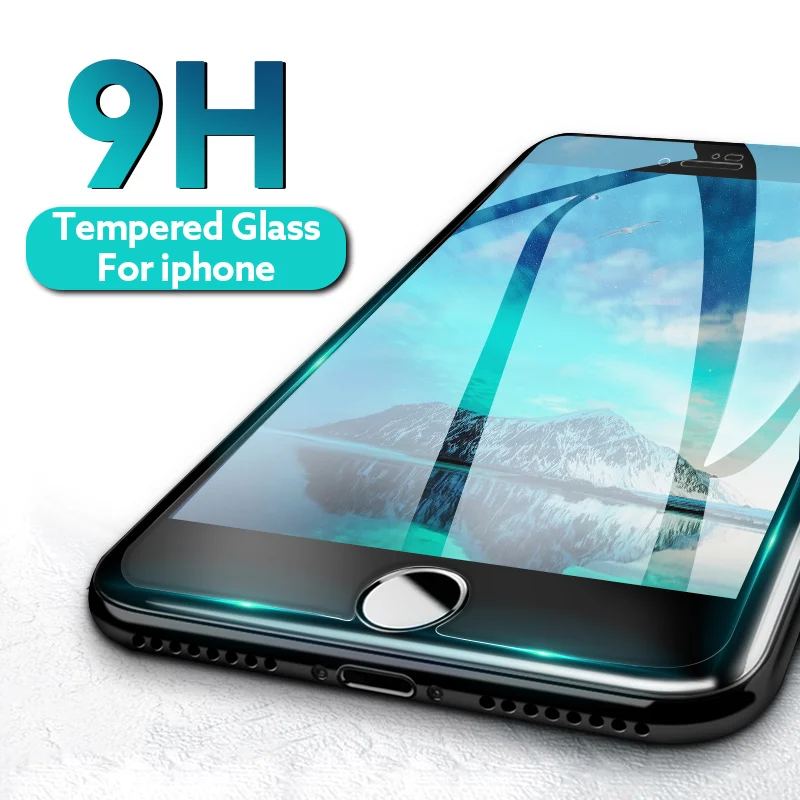 Защитное стекло для iPhone X 8 6 6s 7 plus прозрачное закаленное iphone 5s 5 SE XS Max XR plus|Защитные