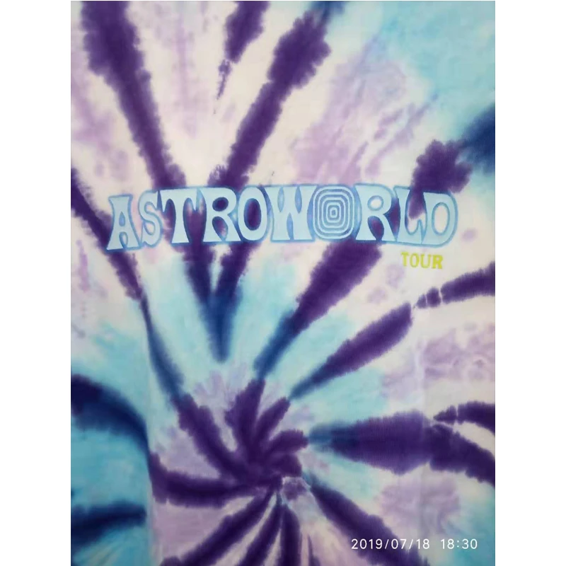 【Real Pictures】ASTROWORLD TRAVIS SCOTT T Shirt The New Men Women TIE DYE Long Sleeve ASTROWORLD T shirts TOUR Tee