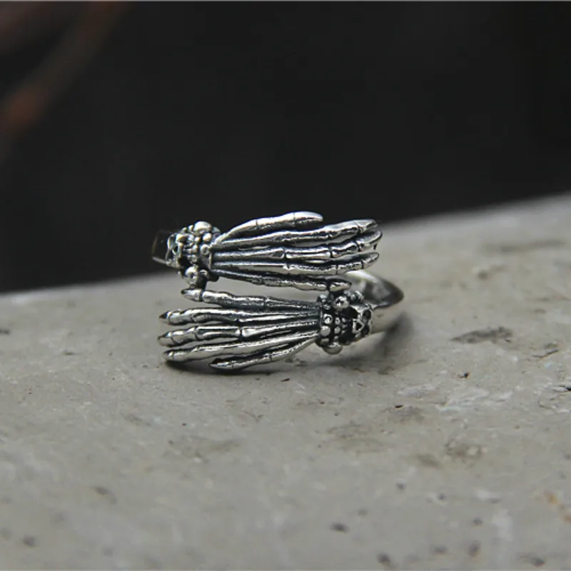 

Punk Antique 925 Sterling Silver Devil Claw Ring Fashion Men's Opening Talon Rings Spell Mystery Jewelry