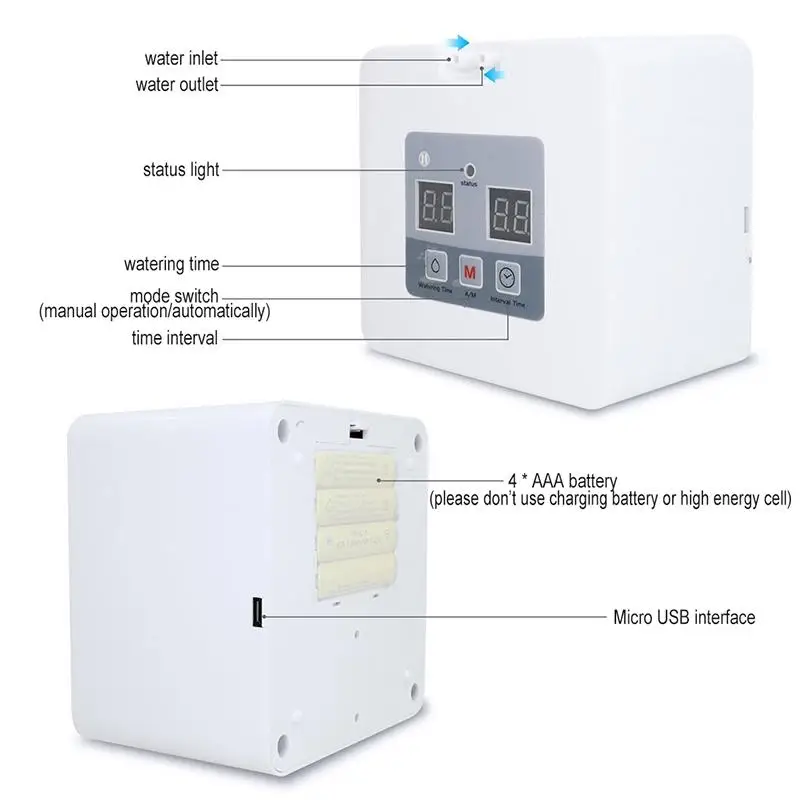 LanLan DIY микро автоматического капельного полива и орошения комплект с самостоятельным поливом Системы с 30-дневная таймер и зарядка через usb-25