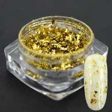 1 шт золотой алюминиевый блеск для ногтей блестки магический эффект блестящий гель лак для ногтей блестящие хлопья 3D украшения для ногтей BE3Y01
