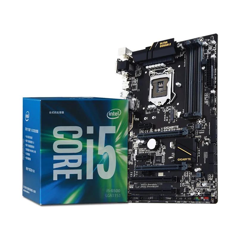 New Gigabyte B150 HD3 mainboard with i5 6500 CPU Set LGA 1151 DDR4