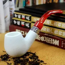 Винтажная трубка для курения смолы для табака изогнутая стильная деревянная зернистая табачная сигарета трубка для курения мужской подарок