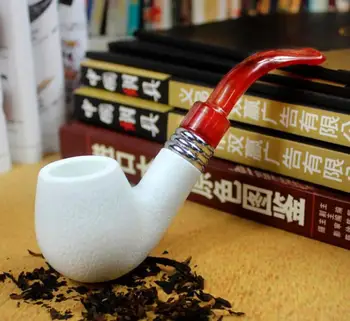 

2019 Vintage Resin Smoking Pipe For Tobacco Bent Style Wood GrainTobacco Cigarettes Cigar Pipe For Smoking mens gift