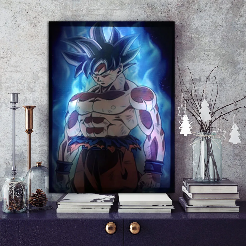 RGB Led холст настенные декоративные с дистанционным управлением Dragon Ball и super Goku картина холст печать освещает живопись плакат Декор