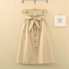 Gowyimmes весна большой размер Для женщин с юбкой-бутоном Винтаж Высокая Талия, на одной пуговице, Юбки формы А тонкая женская длинная юбка миди PD320