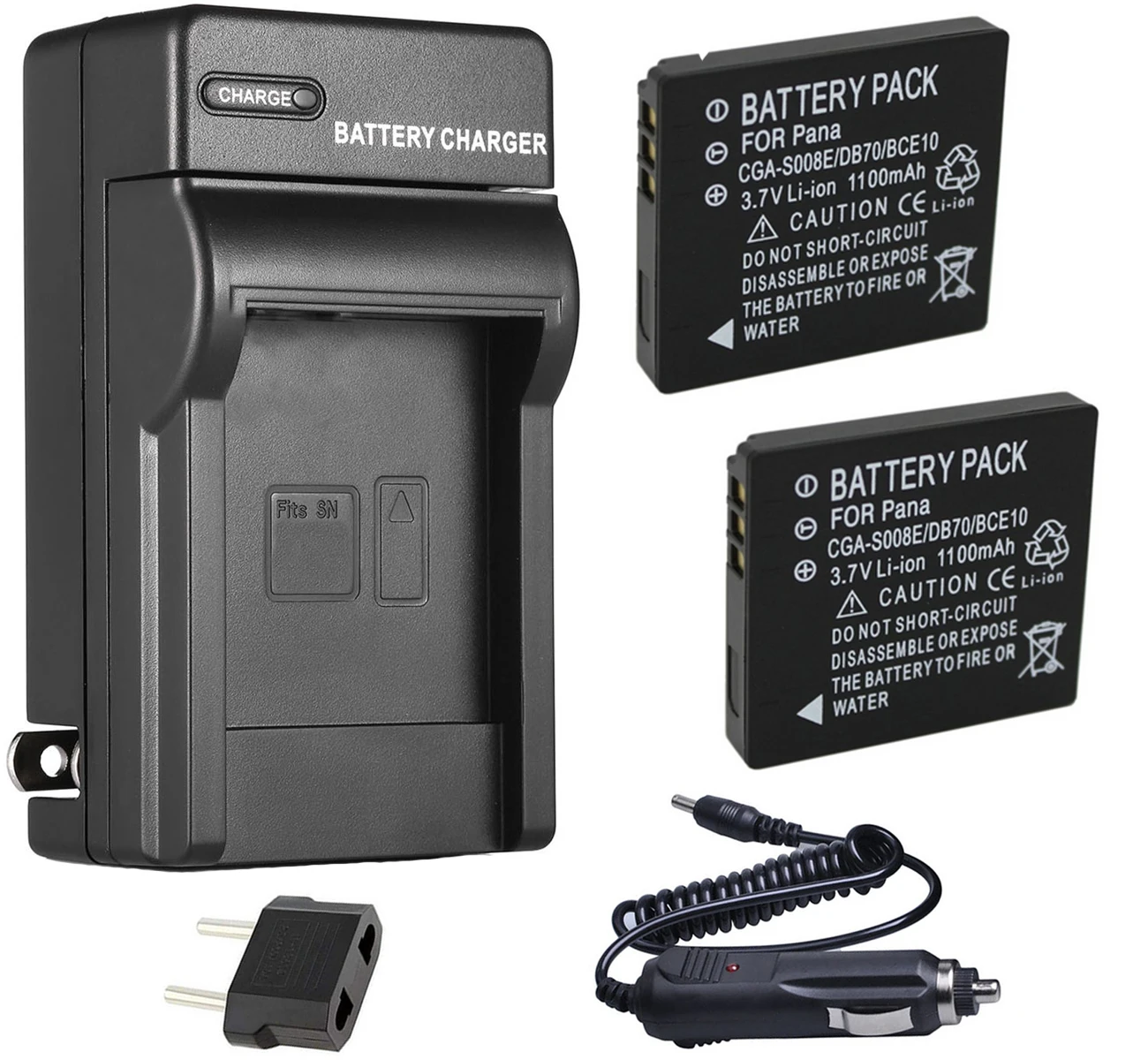 Перезаряжаемая литий-ионная батарея(2-Pack)+ зарядное устройство для Panasonic DMW-BCE10, DMW-BCE10E, DMW-BCE10PP, VW-VBJ10, VW-VBJ10E-K - Цвет: 2B and Wall Charger