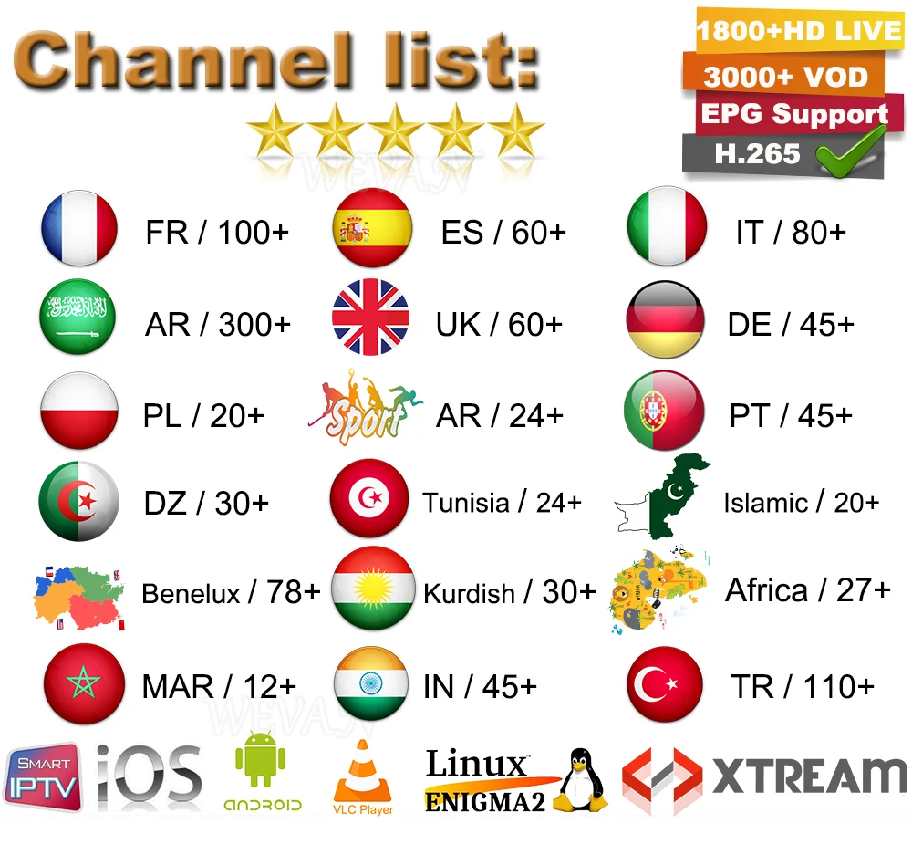 HK1 ТВ приставка Android NEO tv PRO IP tv Европа французский арабский итальянский язык Бельгия испанский код 1800+ канал 3000+ Фильмы VOD