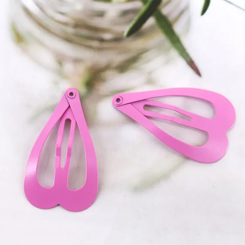 12pcs Snap Baby Hair Clips for Hair Cute Clip Pins Kids Hairpins Heart Shaped Color Metal Barrettes for Children Women Girls 4cm