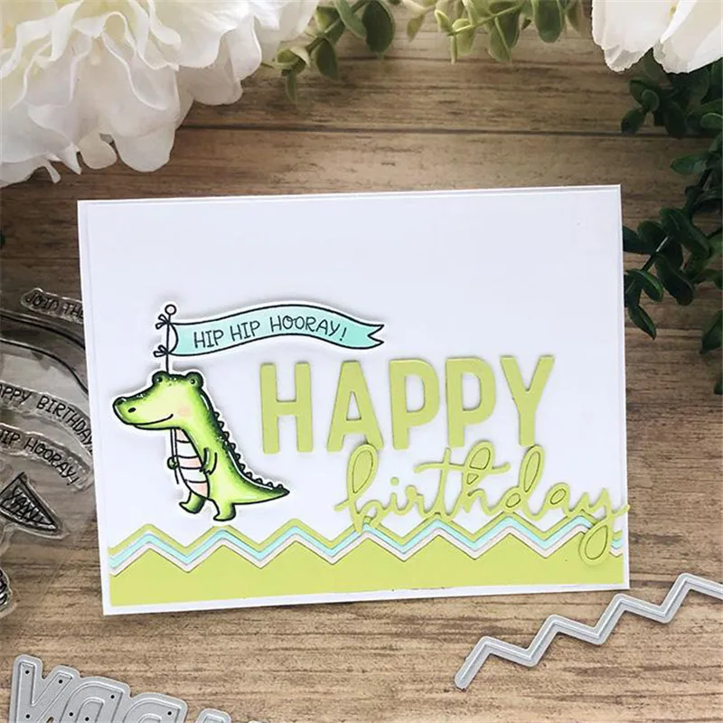

DiyArts Happy Birthday Words Metal Cutting Dies for Scrapbooking Card Making Album Embossing Crafts Die Cut New Craft Cut Dies