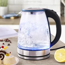 Бытовые стекло электрический чайник 304 Нержавеющая сталь чайники безопасного автоматического отключения питания Функция