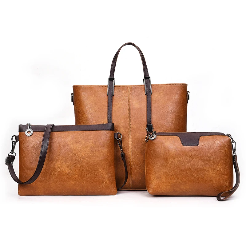 

3pcs Women Bag Set Leather Handbag Large Casual Totes Brand Designer Crossbody Bags For Women Shoulder Messenger Composite Bag