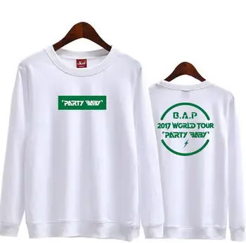 

Bap 2017 world tour party baby printing thin sweatshirt kpop b.a.p fashion pullover o neck hoodie spring hoodies
