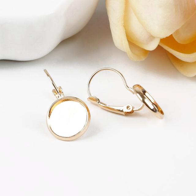 Cameo Glass Cabochon Antique Bronze Silver Plated French Lever Bezel Blank Earrings Backs Base For DIY Earrings