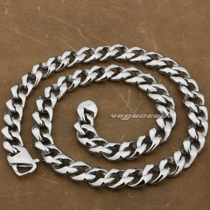 

LINSION 18" ~ 36" 316L Stainless Steel Mens Biker Rocker Punk Necklace 5A012N