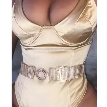 

New Fashion Women's Shiny Full Rhinestone Belt Ladies Sexy Waist Chain Crystal Diamond Party Club Wear Bling Metal Belts