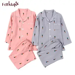 Fdfklak Высокое качество пижамы Для женщин пижамный комплект с длинными рукавами принт пижамный комплект осень-зима женские пижамы Pijama Пижама