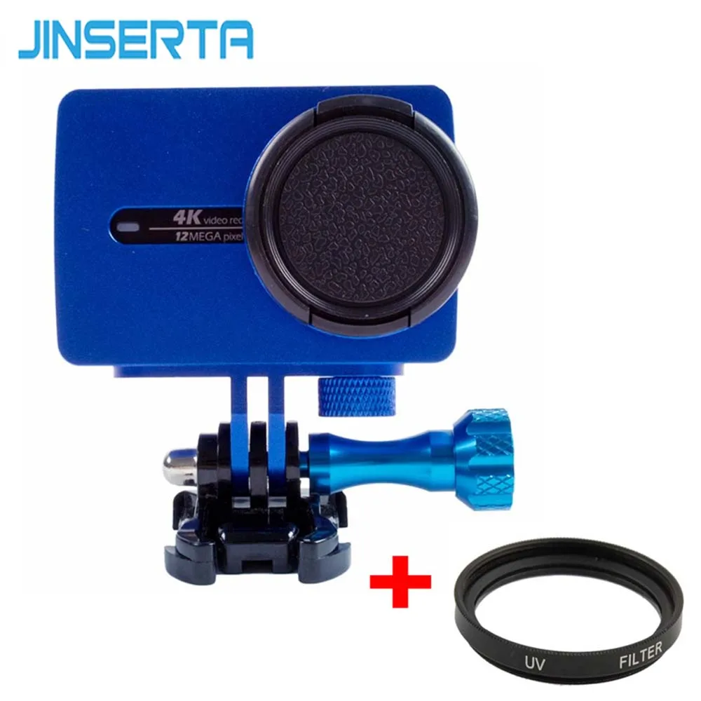 For xiaomi Yi 4k Protective CNC Aluminum Frame Case with Screw Lens Cap + UV Filter for xiaoyi 2 II 4K Action Camera Accessories цена For xiaomi Yi 4k Protective CNC Aluminum Frame Case with Screw Lens Cap + UV Filter for xiaoyi 2 II 4K Action Camera Accessories цены онлайн