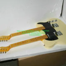 Custom Shop Крем двойной шеи электрическая гитара с кленовым грифом