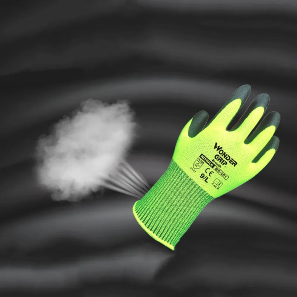 WG-500 садовая Защитная перчатка нейлон Non-slip масло устойчив к атмосферным воздействиям и износостойкие с нитриловым покрытием труда