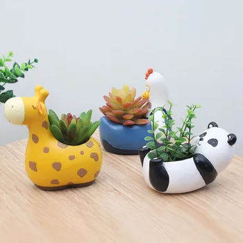 

Cartoon Animal Flowerpot Fleshy Flower Pot Decoration Cartoon Figurine Micro Landscape Potted