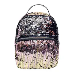 Для женщин Мода школьный стиль пайетки Путешествия сумка школьная сумка рюкзак для девочек Для женщин кожаный рюкзак блесток рюкзак