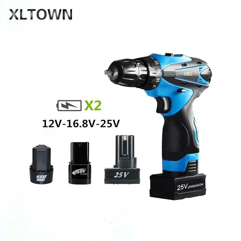 

Xltown new 12/16.8/25v Multifunctional Mini Rechargeable Lithium Battery Electric Screwdriver Mini Electric drill Power Tools