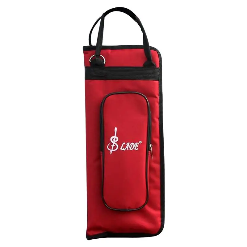 Drumstick Bag Case Drum Stick Holder Percussion Drum Mallet Bag with External Pocket and Floor Tom Hooks - Цвет: Red