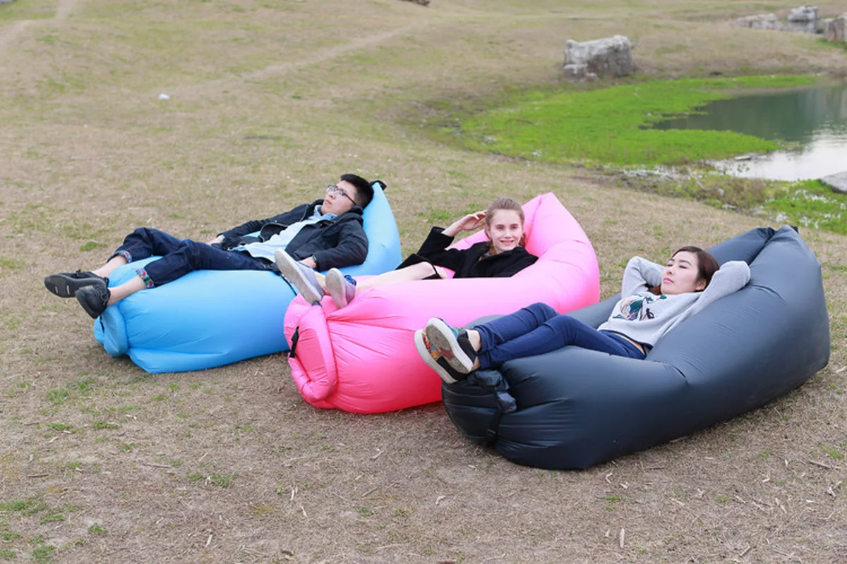  Hot Sale Portable Outdoor Waterproof Inflatable Bag Lazy Sofa Camping Sleeping Bags Air Bed Beach L