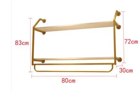 Золотая текстильная Гондола магазин одежды дисплей креативные комбинированные вешалки от пола до пола боковые подвесные железные плечики