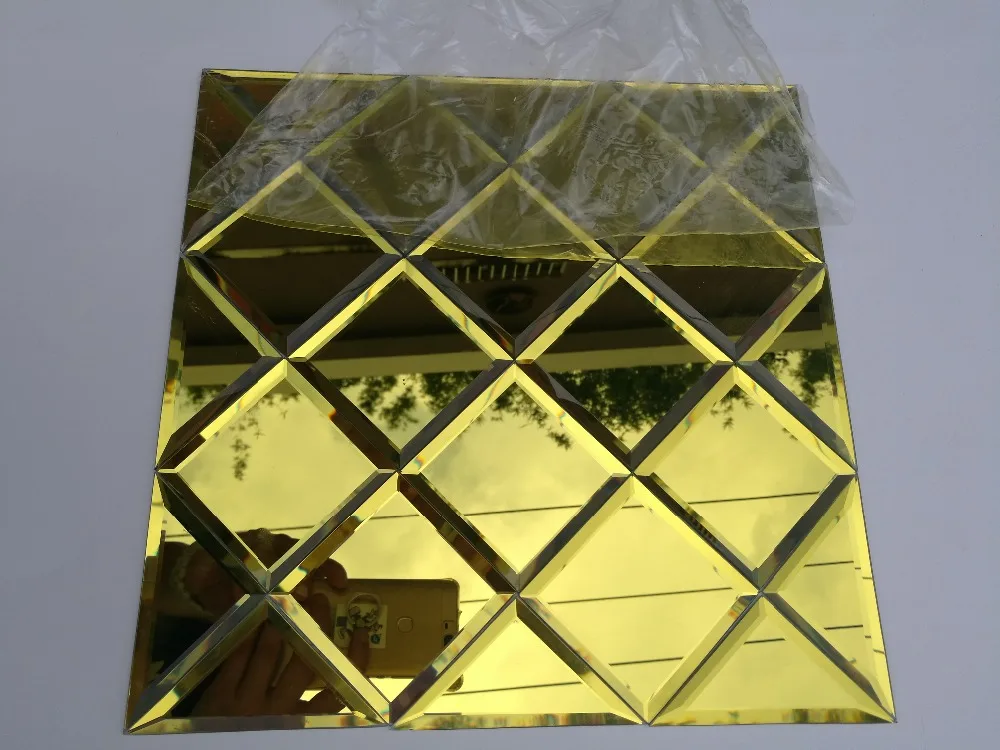 Головоломка искусство Золотое стекло зеркальная мозаичная плитка, выставочный зал лобби КТВ дисплей потолочная плитка настенная плитка