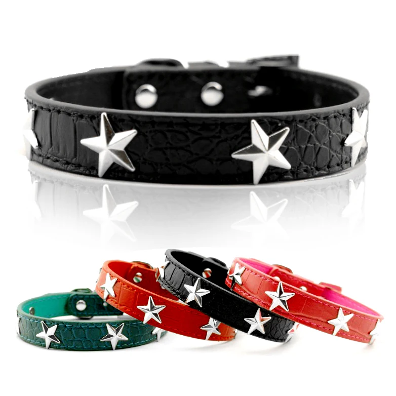 

Pu leather Dog Collars with Star Studded For Small Dogs Puppy Dogs